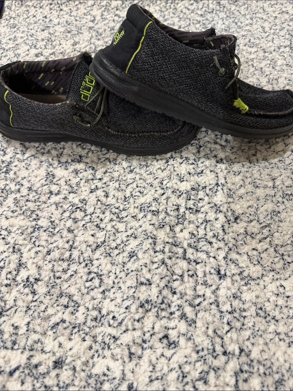 Hey Dude Men’s Gray with Lime Accents